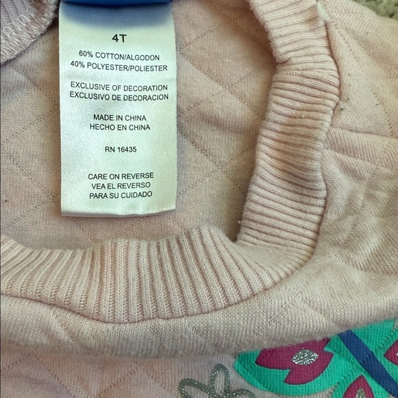 Disney Pink Quilted Kids Encanto Sweatshirt Size 4T - Picture 6 of 6
